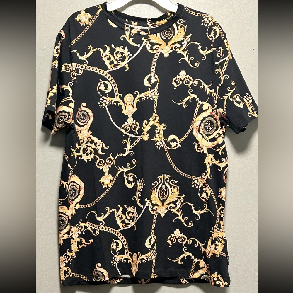 Men's Guess  Eco Gold Chain Crew Neck T-shirt 100% Organic Cotton